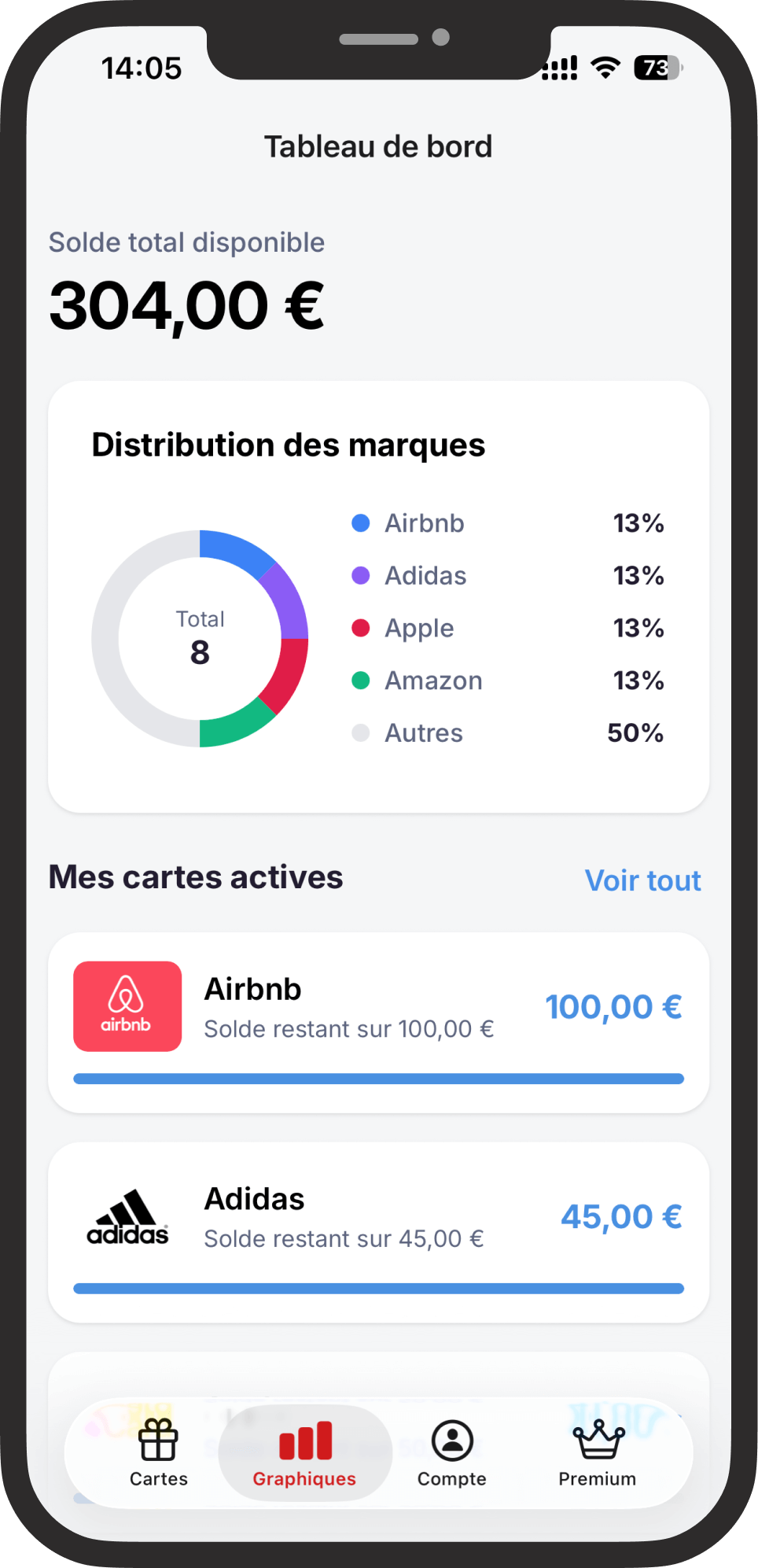 Visualisez vos soldes et vos dépenses