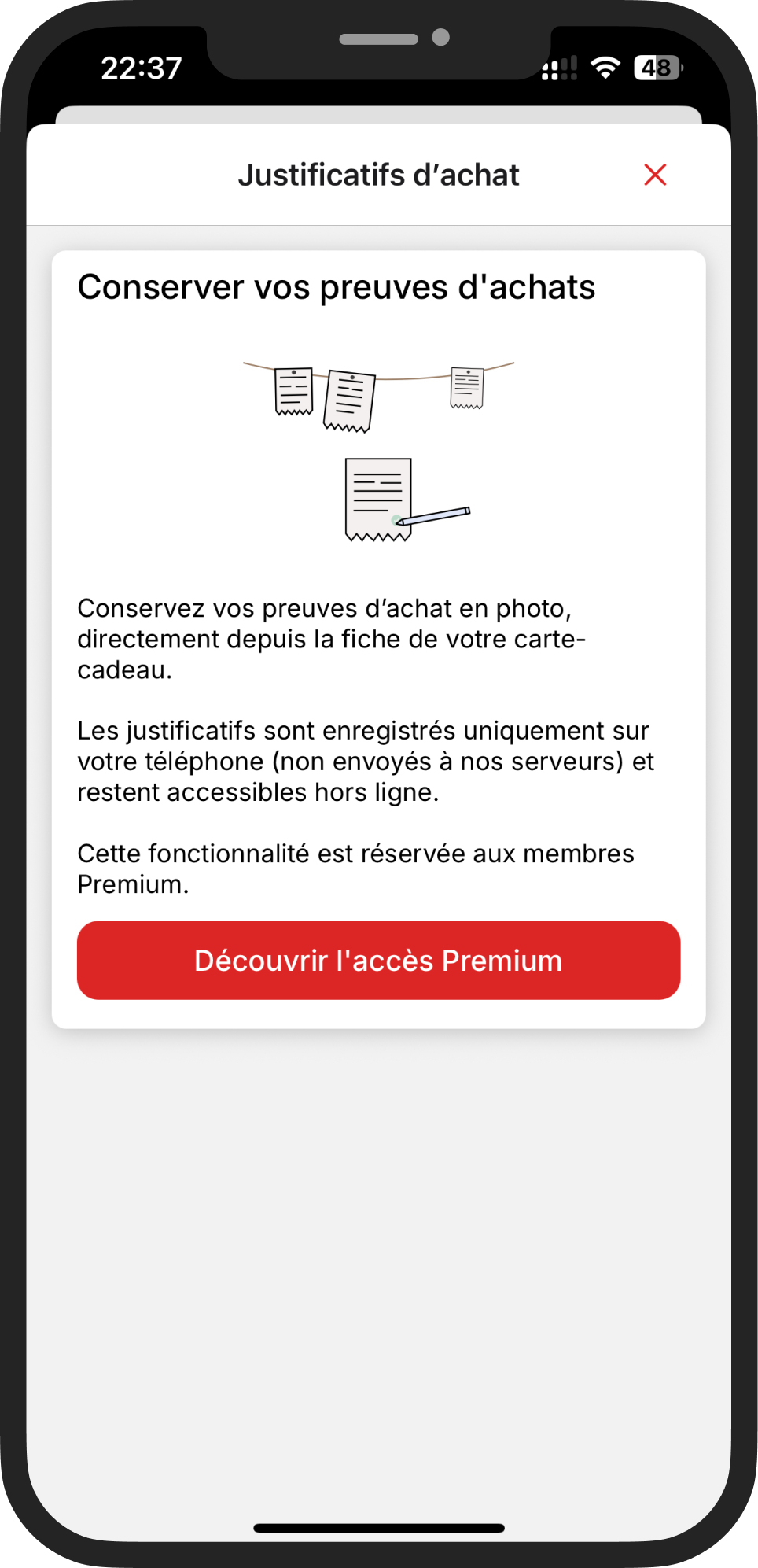 Photo illustrating the feature of taking pictures of receipts